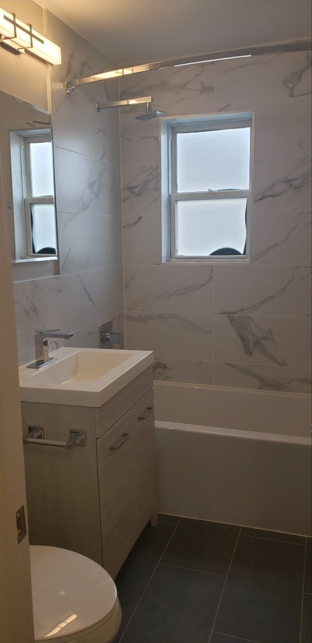Bathroom Remodel — Marble Tile & Rain Shower