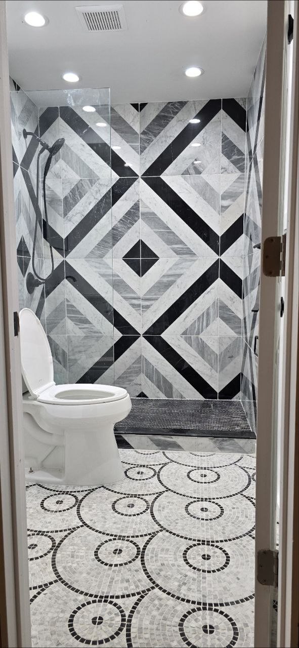 Bathroom Remodel — Geometric Tile