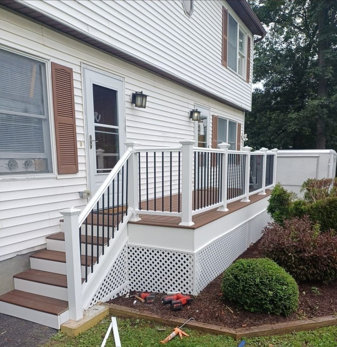 Deck Build — Composite Deck & White Railing