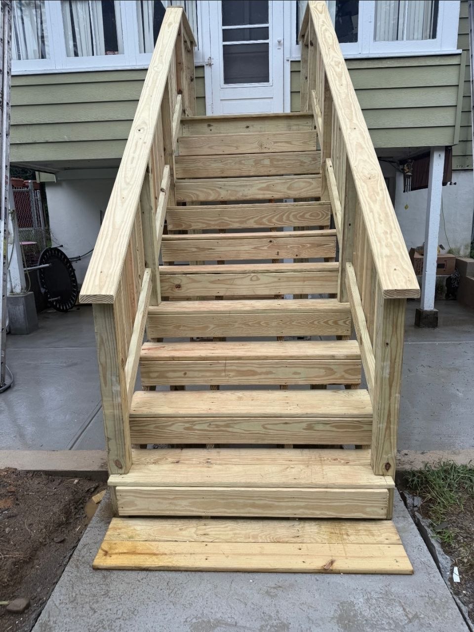 Deck Build — Wood Stairs to Porch