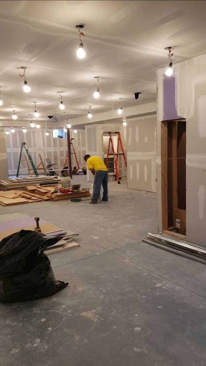 Completed basement renovation — J&R Enterprise project