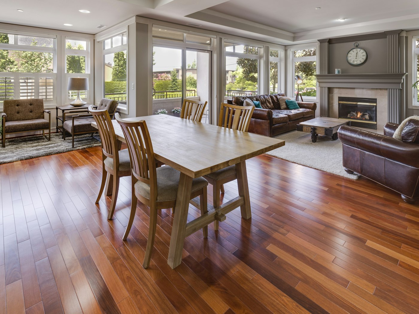Site-finished white oak hardwood flooring installation