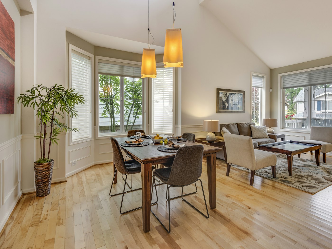 Interior repaint with trim detail and accent walls