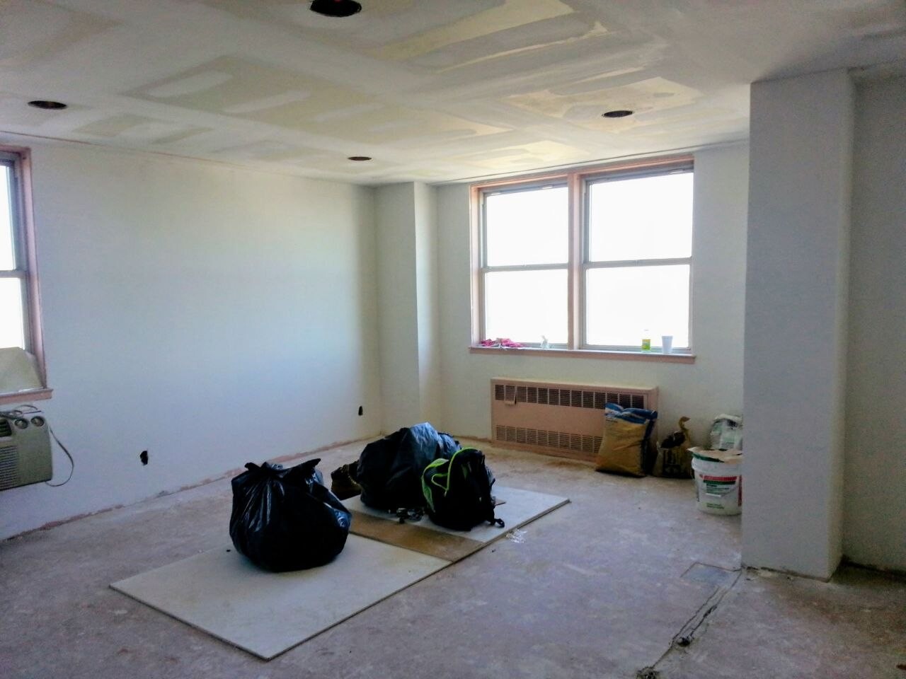 Apartment room prepped and staged for drywall — J&R Enterprise project