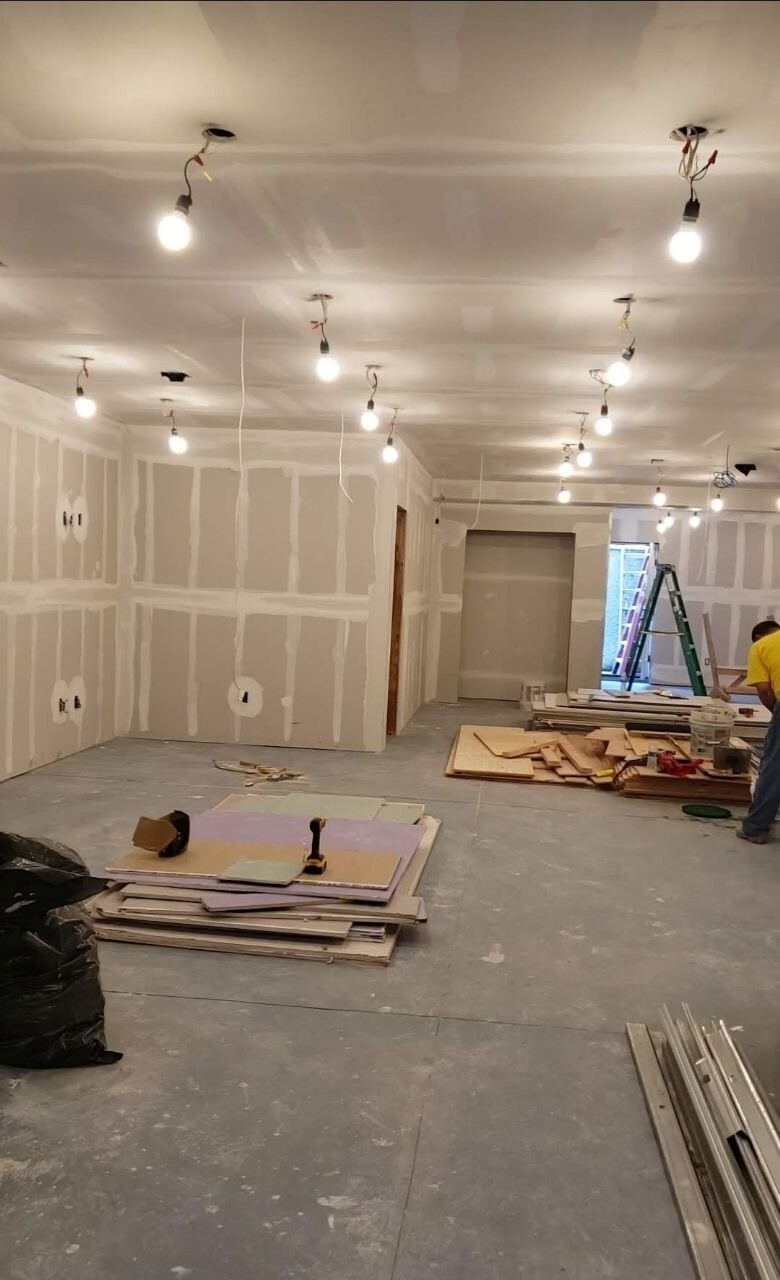 Basement mid-build — framing and drywall — J&R Enterprise