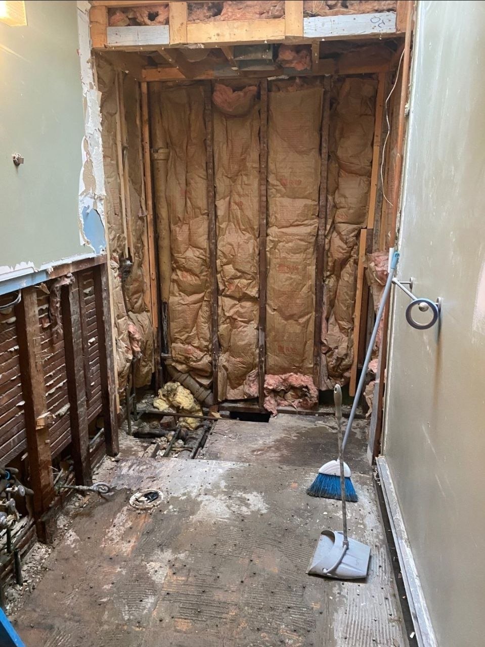 Bathroom before renovation — gutted to studs — J&R Enterprise