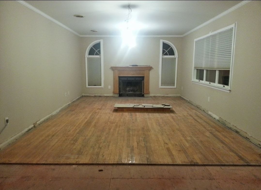 Basement theater before — J&R Enterprise renovation